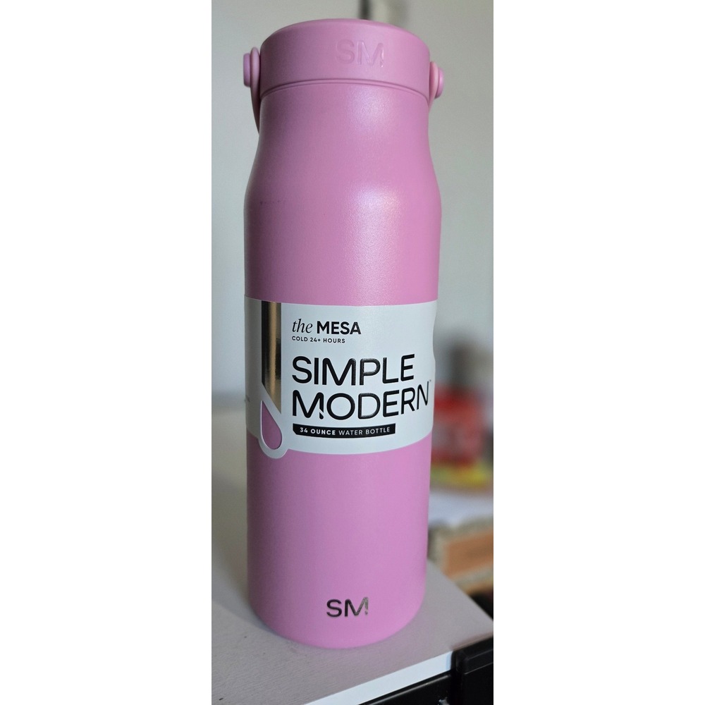Simple Modern Mesa 24oz Insulated Stainless Steel Water Bottle Pink Flip Straw